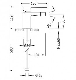 Смеситель для биде Tres Slim colors однорычажный черный матовый 20212001NM