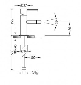 Смеситель для биде Tres Study colors однорычажный матовое золото 06212001OM