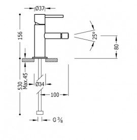 Смеситель для биде Tres Study-Tres однорычажный хром 26212001