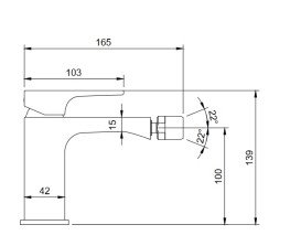 Смеситель для биде Villeroy & Boch Architectura Square однорычажный хром TVB12500100061