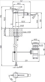 Змішувач для біде Villeroy & Boch Conum із донним клапаном матове золото TVB12700100076