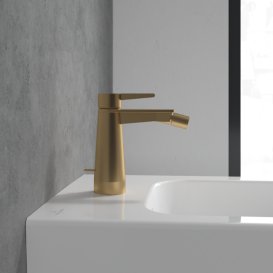 Змішувач для біде Villeroy & Boch Conum із донним клапаном матове золото TVB12700100076