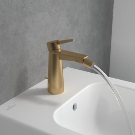Змішувач для біде Villeroy & Boch Conum із донним клапаном матове золото TVB12700100076