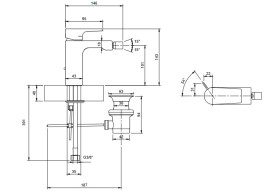 Змішувач для біде Villeroy & Boch Liberty з донним клапаном хром TVB10700100061