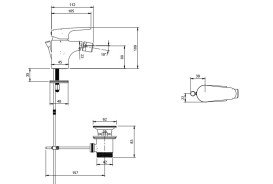Змішувач для біде Villeroy & Boch O.novo Start з донним клапаном хром TVB10520111061