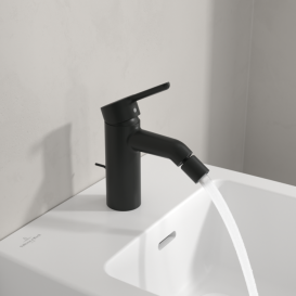 Змішувач для біде Villeroy & Boch Skyla з донним клапаном матовий чорний TVB116001000K5