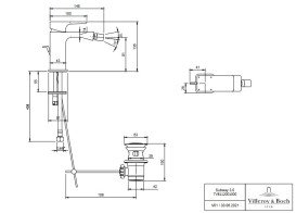 Смеситель для биде Villeroy & Boch Subway 3.0 с донным клапаном хром TVB11200100061