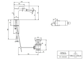 Смеситель для биде Villeroy & Boch Subway 3.0 с донным клапаном матовое золото TVB11200100076