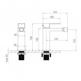 Змішувач для біде Volle Pardo одноважільний хром 1548.020101