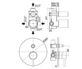 Змішувач для душу білий матовий Paffoni Light LIG 015 BO
