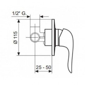 Змішувач для душа Emmevi Neco змішувач прихованого монтажу хром CR91009