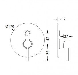 Змішувач для душа Eurorama Net прихованого монтажу хром PE145030C