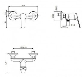 Змішувач для душа Fima Carlo Frattini Serie 4 одноважільний хром F3765/1CR