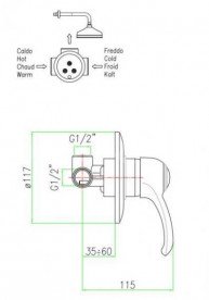 Змішувач для душа Fiore Jafar прихованого монтажу змішувач золото 47OO5130