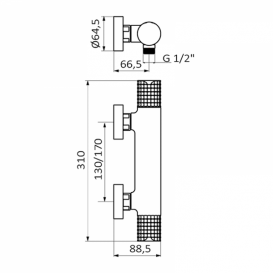 Змішувач для душа GRB Aura термостатичний з душовою лійкою і стійкою чорний 75316752