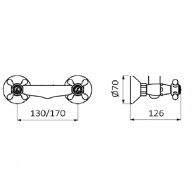 Змішувач для душа GRB Clasica двухвентильний з душовою лійкою чорний 241120