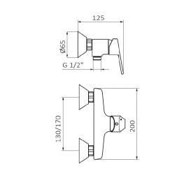 Смеситель для душа GRB Eco-Project однорычажный хром 10320110