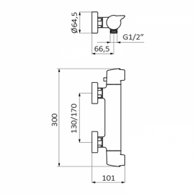 Змішувач для душа GRB Premier двухвентильний з душовим гарнітуром хром 50316500