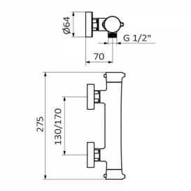 Змішувач для душа GRB Time термостатичний хром 47330470