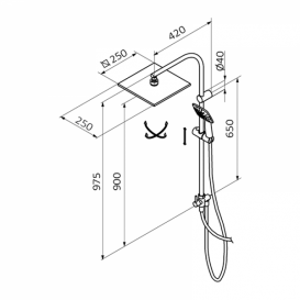 Змішувач для душа GRB Winner одноважельний з душовим гарнітуром хром 44466440