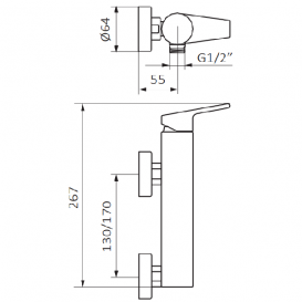 Змішувач для душа GRB Winner одноважельний з душовим гарнітуром хром 44466440