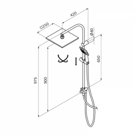 Змішувач для душа GRB Winner термостатичний з душовим гарнітуром хром 44426440