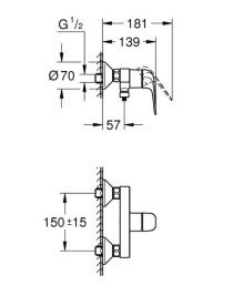 Смеситель для душа Grohe Swift QuickFix однорычажный хром 24333001