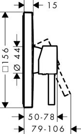 Змішувач для душу Hansgrohe Finoris прихованого монтажу одноважільний чорний матовий хром 76615340