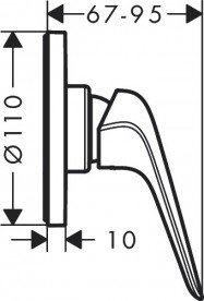 Смеситель для душа Hansgrohe Novus однорычажный хром 71063000