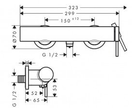 Смеситель для душа Hansgrohe Tecturis S однорычажный матовый черный 73622670