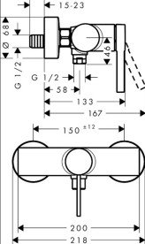 Смеситель для душа Hansgrohe Zesis S однорычажный черный матовый 74621670