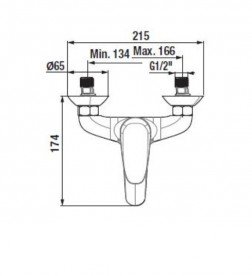 Смеситель Jika Deep с медицинским рычагом хром H3211U70044091