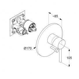 Смеситель для душа Kludi Bozz встраиваемый однорычажный матовый черный 386503976