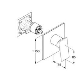 Смеситель для душа Kludi Decus встраиваемый однорычажный оружейная сталь PVD 54755N275
