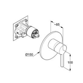 Змішувач для душу Kludi Nova Fonte вбудований одноважільний брашована бронза PVD 20755N115