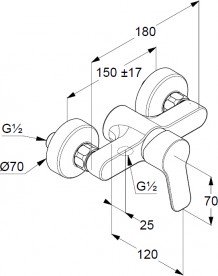 Смеситель для душа Kludi Pure&Easy однорычажный  хром 378410565