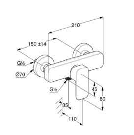 Змішувач для душу Kludi Renon одноважільний брошурований нікель PVD 42831N575