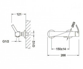 Смеситель для душа Kraus Typhon однорычажный хром UKR-35009CH