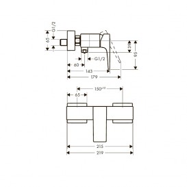 Змішувач для душу настінний змішувач Hansgrohe колекція Metropol хром 32560000
