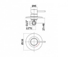 Смеситель для душа скрытый (встраиваемый) Paffoni Light хром LIG 010 CR