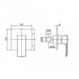Змішувач для душа прихований (вбудований) Paffoni Ringo хром RIN BOX010 CR