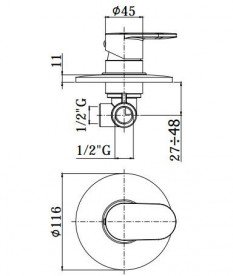 Смеситель для душа  скрытый (встраиваемый) Paffoni Candy хром CA 010 CR