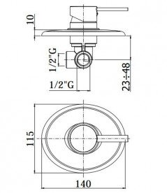 Смеситель для душа  скрытый (встраиваемый) Paffoni Berry хром BR BOX010 CR