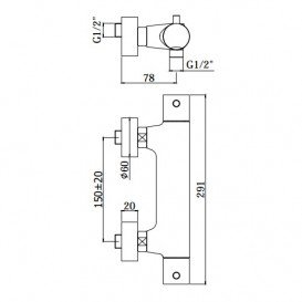 Змішувач для душу одноважільний Paffoni Light з термостатом чорний матовий LIG 168 NO