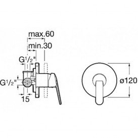 Смеситель для душа однорычажный Roca Victoria-N латунь хром A5A2225C00