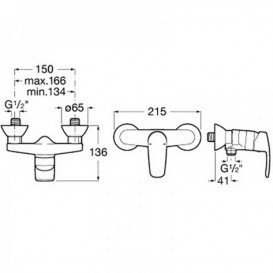 Смеситель для душа однорычажный Roca Monodin-N латунь хром A5A2198C00