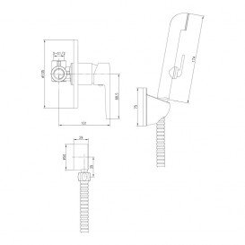 Змішувач для душу одноважільний Volle Benita з гігієнічним душем 15175200