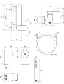 Змішувач для душу Ravak Chrome II з душовим гарнітуром хром глянсовий X07S121