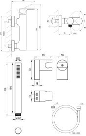 Смеситель для душа Ravak Eleganta с душевым гарнитуром хром глянцевый X07S138