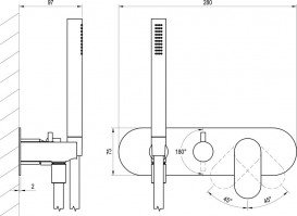  	Смеситель для душа Ravak Eleganta на 2 потребителя с душевым набором белый матовый X070263